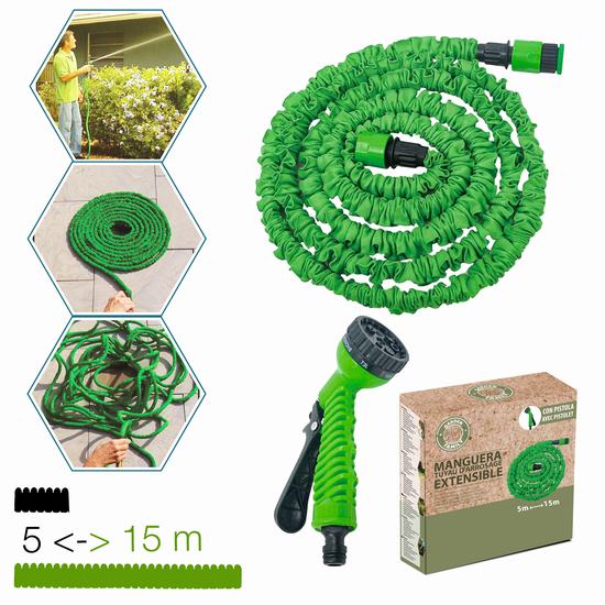 MANGUERA EXTENSIBLE CON PISTOLA 5 -->15 m
