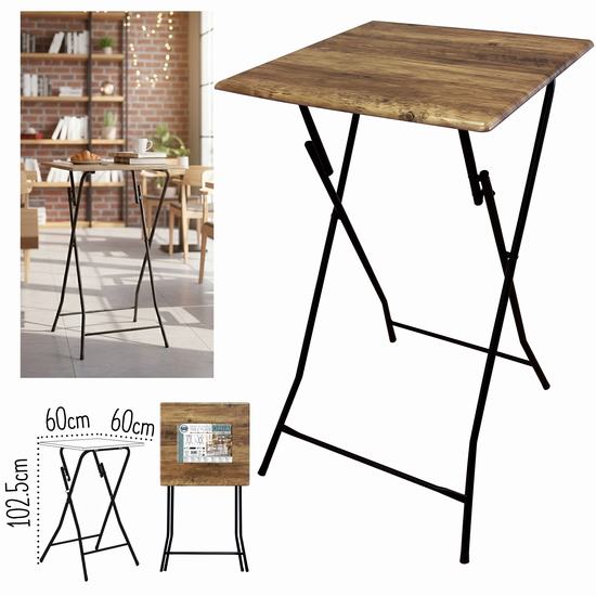 MESA BAR PLEGABLE ORIA 60 x 60 x H 102,5 cm