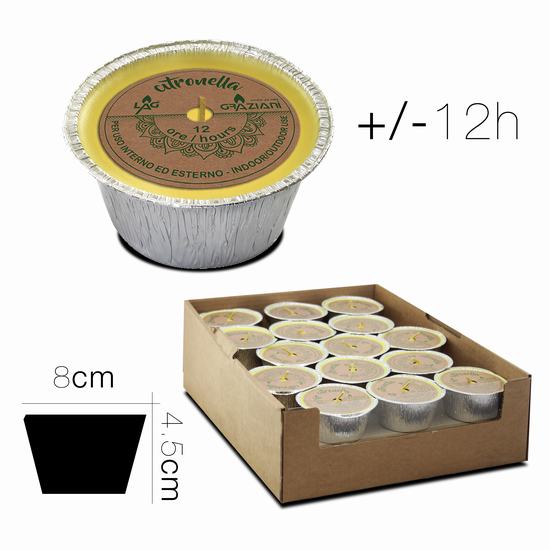 VELA CITRONELA X1 Diam 8 x 4.5 cm +/- 12 horas