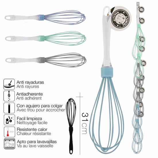 BATIDOR DE SILICONA MANGO TRANSP. 31 cm 3 COLORES