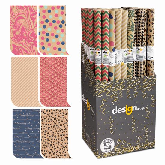 PAPEL DE EMBRULHO PRINTED KRAFT 200 X 70 CM