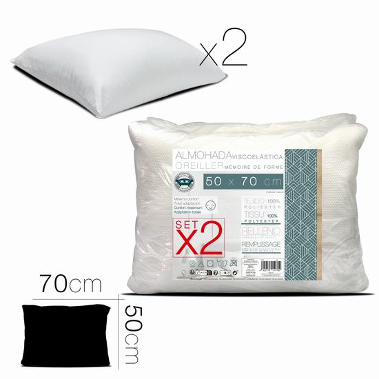 ALMOHADA VISCOELASTICA X2  50 x 70 cm