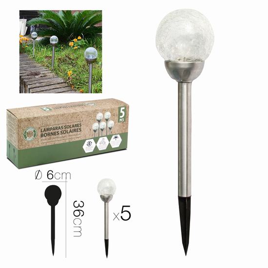 LAMPARA SOLAR BOLA X5 Diam 6 x 36 cm