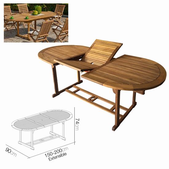 MESA OVAL EXTENSIBLE 150/200 x 90x 74 cm
