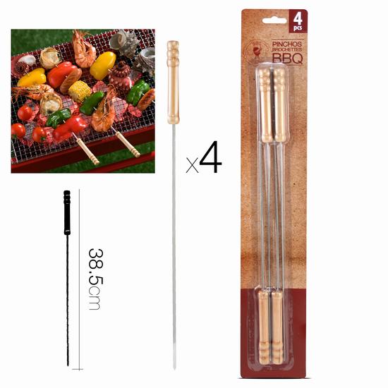 PINCHOS PARA BBQ X4 38.5 cm