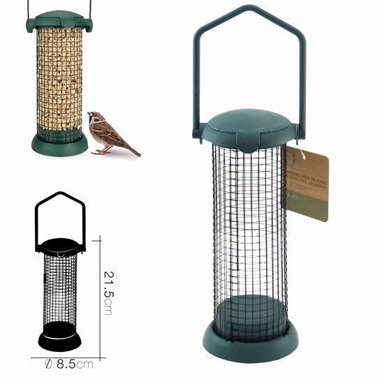 COMEDERO PAJAROS Diam 8.5 x H 21.5 cm