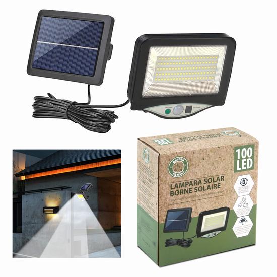 LAMPARA 100 LED SOLAR  15.5 x 14.5 x 11.5 cm