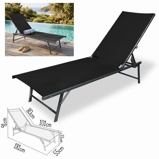 TUMBONA MARE 181 x 55 x H 91 cm NEGRA