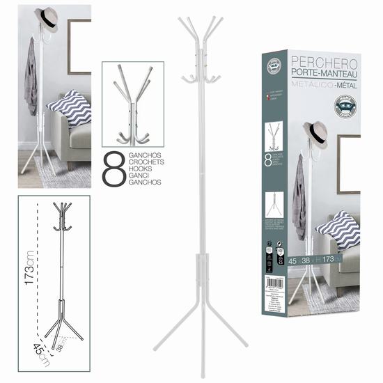 PERCHERO BLANCO DE METAL 45 x 38 x 173 cm