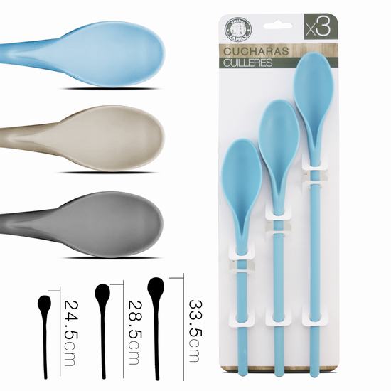 CUCHARA COCINA X3 33.5 / 28.5 / 24.5 cm 3 COLORES