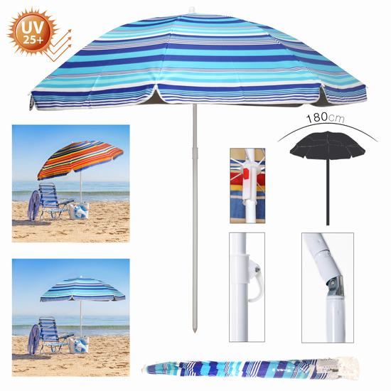 SOMBRILLA DE PLAYA UV25+ Diam 180 cm