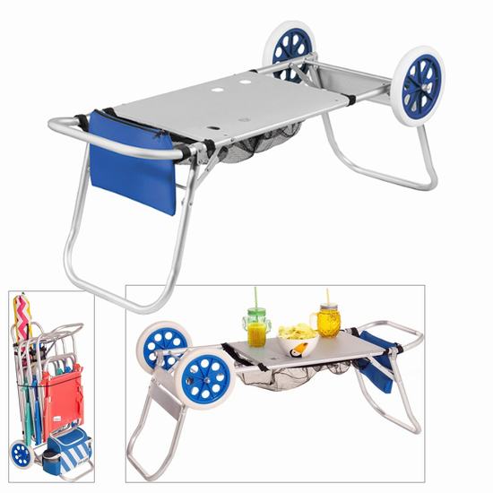 CARRO - MESA PLEGABLE PARA PLAYA 52 x 37 x 105 cm