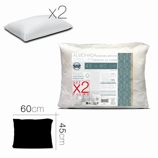 ALMOHADA VISCOELASTICA X2 (PROMO) 45 x 60 cm