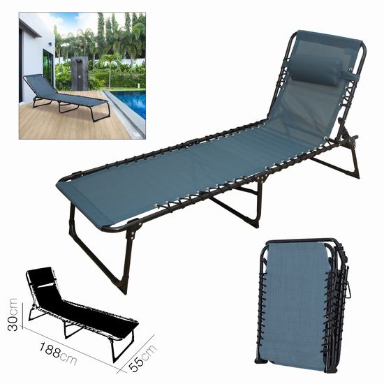 TUMBONA AZUL PETROLEO + ALMOHADA 188 x 55 x 30 cm