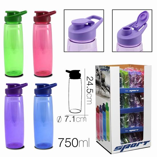 BOTELLA PLASTICO DEPORTE Diam 7.1 x 24.5 cm