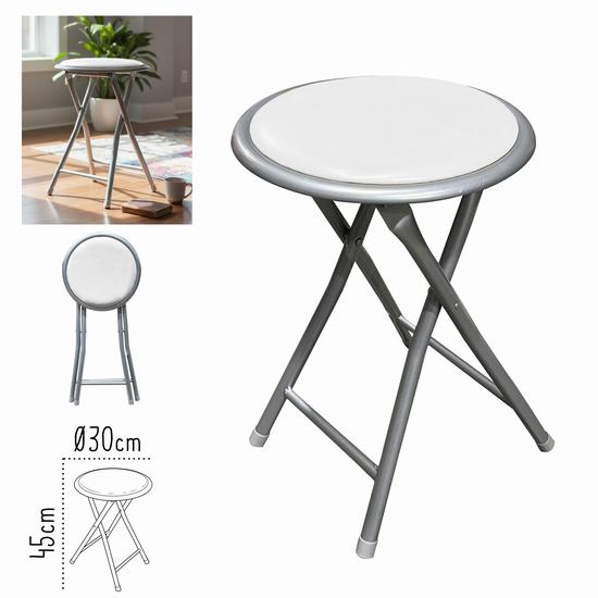 TABURETE PLEGABLE BLANCO 30 x 30 x H 45 cm