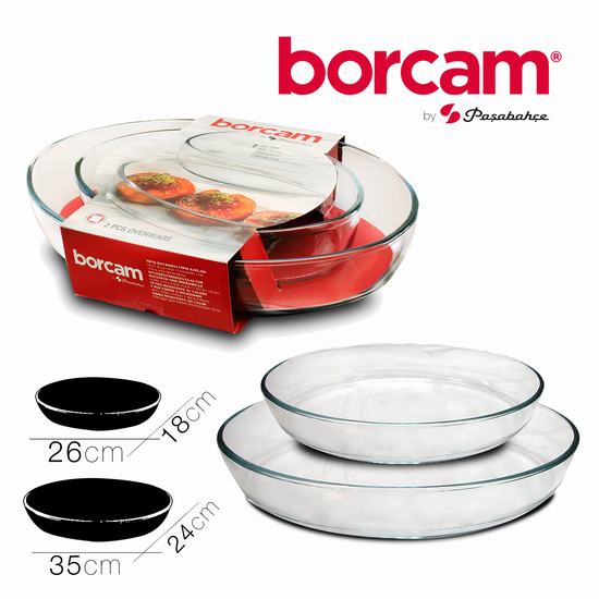 BANDEJA HORNO OVAL X2  BORCAM 35 x 24 cm y 18 x 26