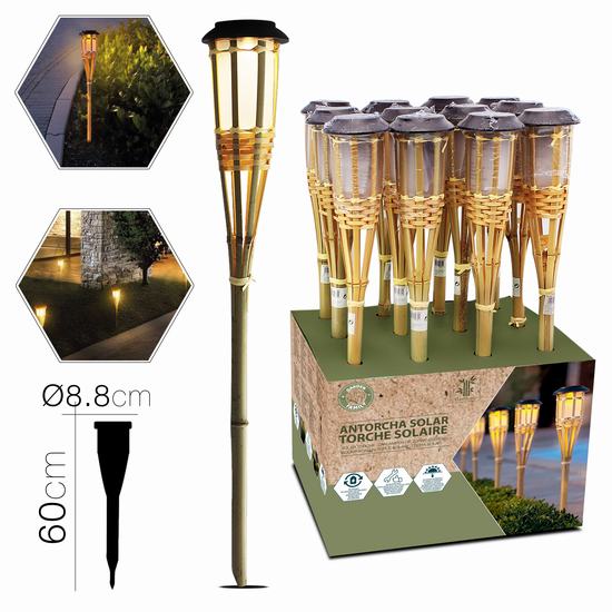 ANTORCHA BAMBU SOLAR Diametro 8.8 x H 60 cm