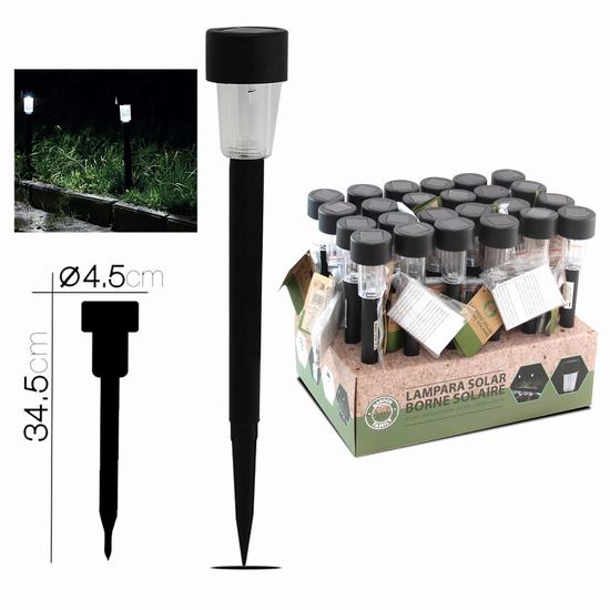 LAMPARA SOLAR NEGRA X1 Diam 4.5 x H 34.5 cm