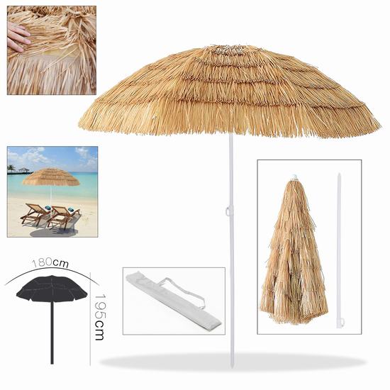 COCONUT SUMMER UMBRELLA UV Diam 180 x192cm