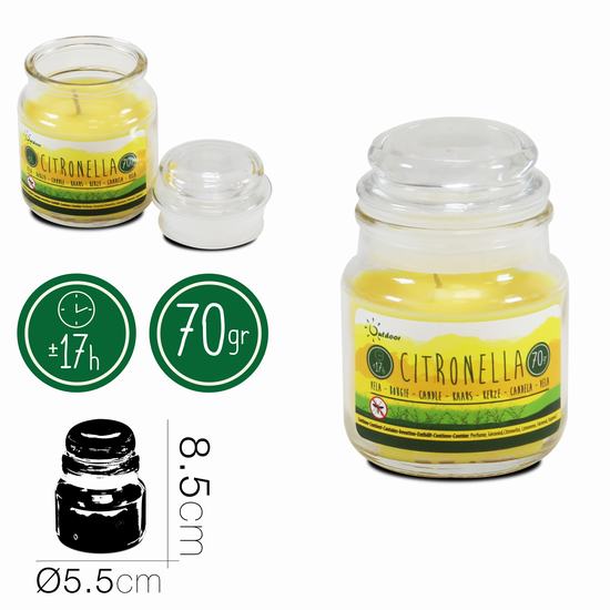 VELA CITRONELA 70 gr - 17 Horas
