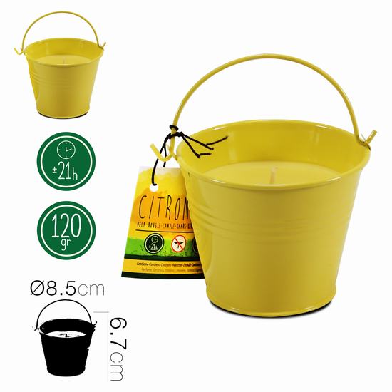 VELA CITRONELA CUBO METAL 120 gr - 21 Horas