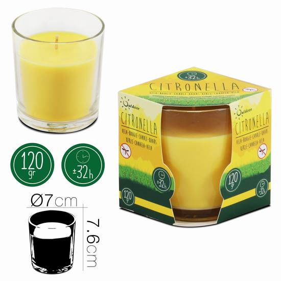 VELA CITRONELA 120 gr - 32 Horas