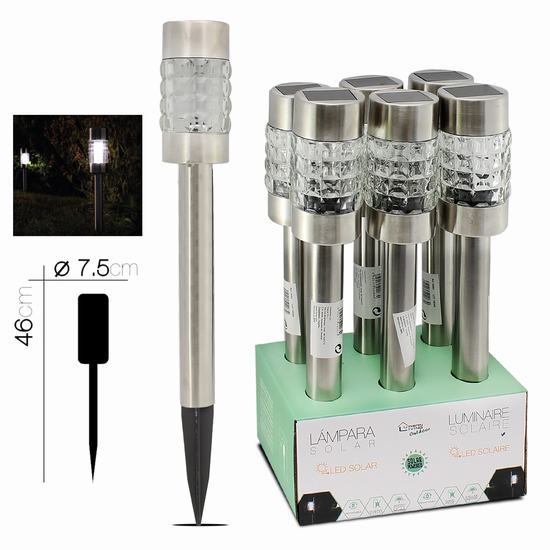 LAMPARA SOLAR Diam 7.5 x 46 cm CON BATERIA