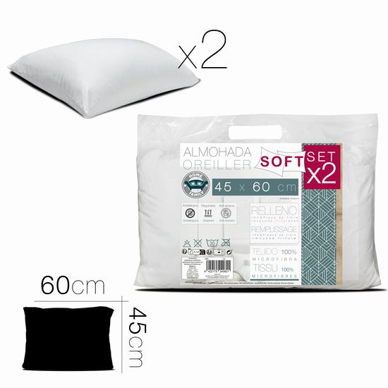 SET DE 2 ALMOHADAS SOFT 45 x 60 cm