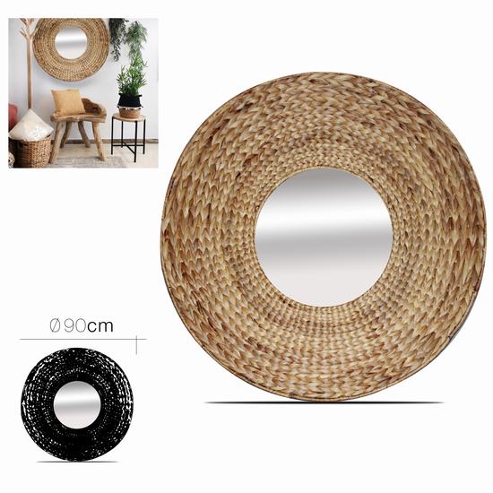ESPEJO DE MIMBRE Diam 90 cm