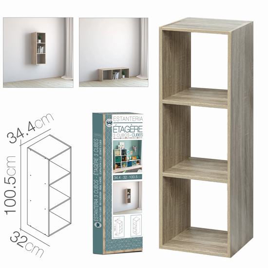 ESTANTERIA 3 CUBOS 34.4 x 32 x 100.5 cm