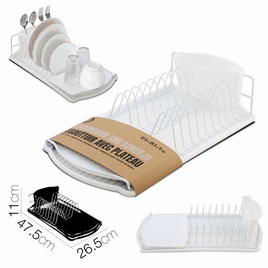 ESCURRIDOR CON BANDEJA BLANCO 47.5 x 26.5 x 11 cm