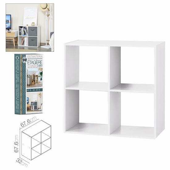 ESTANTERIA 4 CUBOS 67.6 x 32 x 67.6 cm BLANCA
