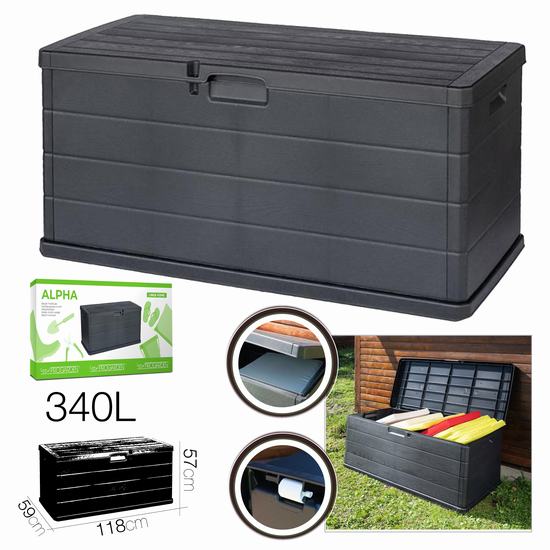 BAUL DE JARDIN ANTRACITA ALPHA 340L  118 x 59 x 57