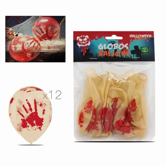 GLOBO MANOS DE SANGRE X 12 UNIDADES