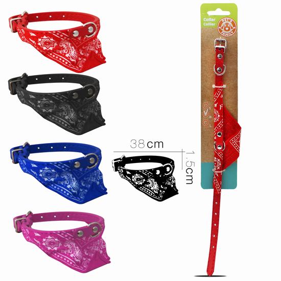 COLLARE PER CANI BANDANA TAGLIA M 38 X 1.5 CM 4 COLORI