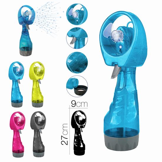 VENTILADOR MANUAL CON SPRAY 9 x 27 x 6.7 cm