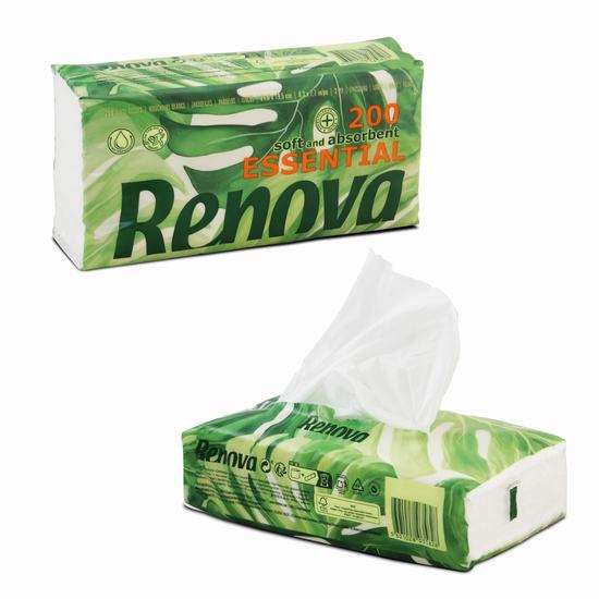PAÑUELOS FACIALES RENOVA ESSENTIAL SOFT X 200 BLA