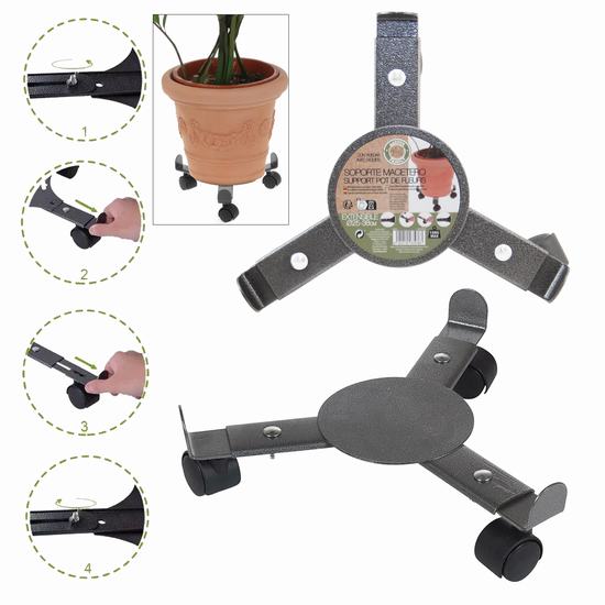 SOPORTE MACETERO EXTENSIBLE + RUEDAS Diam 25-38 cm