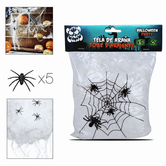 TELA DE ARAÑA 50 g + 5 ARAÑAS