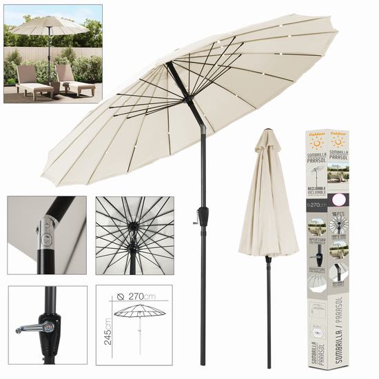 SOMBRILLA BEIGE Diam. 2.7 x H 2.45 m