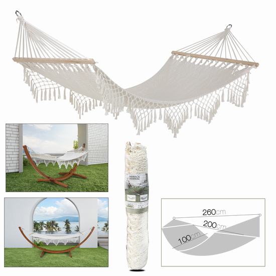 MACRAME HAMMOCK 100 x 200-260 cm