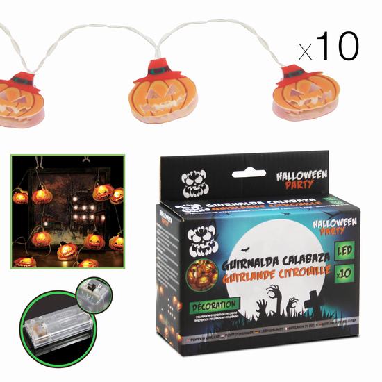 GUIRNALDA CALABAZA 10 LEDS